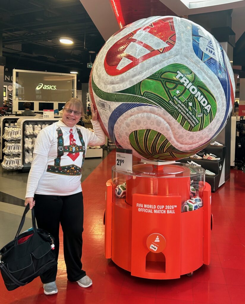 Elke and a giant FIFA 2026 Ball